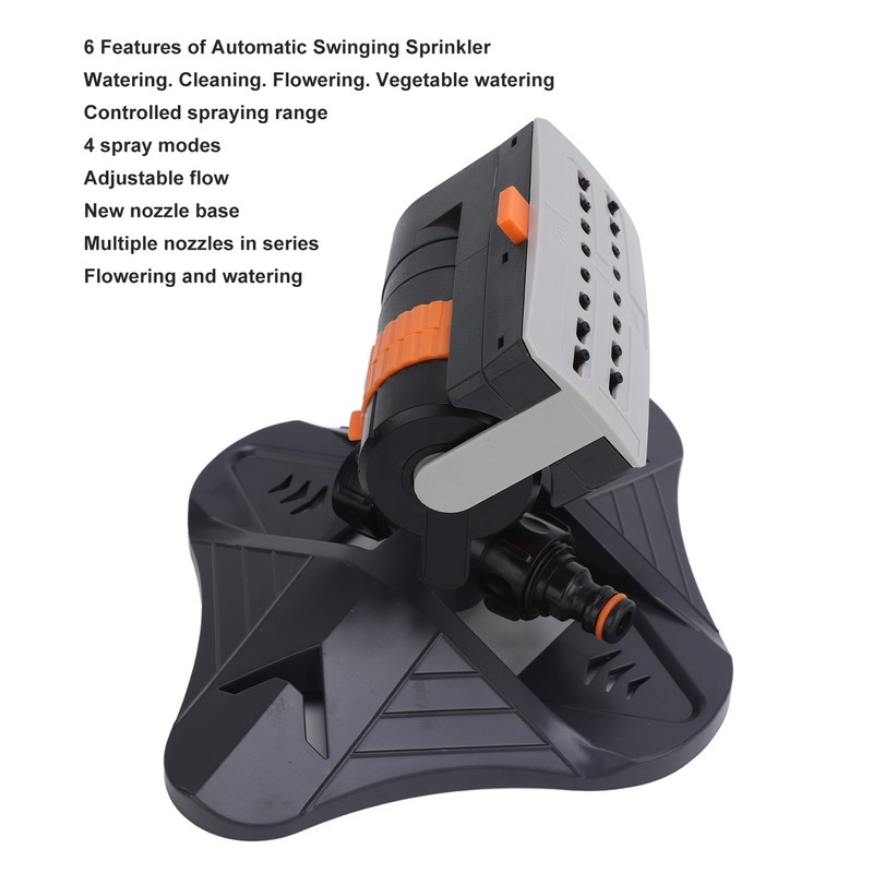 16 Hole Lawn Sprinkler Automatic Swing Garden Water Sprinkler With