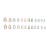 24Pcs Short Almond Press on Nails Gold Flower Fake Nails