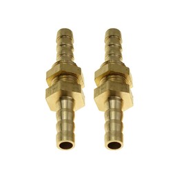 2Pcs Brass Hose Barb Reducer, Bulkhead Pipe Fitting Coupler Connector Adapter for Pipe Connection Plumbing Hydraulic (8mm)