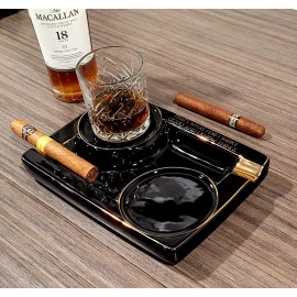 Cigar Ashtray ceramics 2 Drink Coaster 2 Large Rest Outdoor Cigars Ashtray