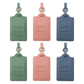 EIYVPRA Pack of 6 Suitcase Tags, Suitcase Tags, Suitcase Tags with Address Label, PU Leather, Tought, Privacy Protection, Quick Identification, Luggage Tag