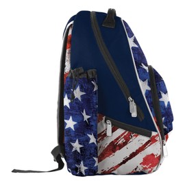 Boombah Tyro Baseball/Softball Bat Backpack - 20" x 15" x 10" - USA Stars & Stripes Navy/Red/White