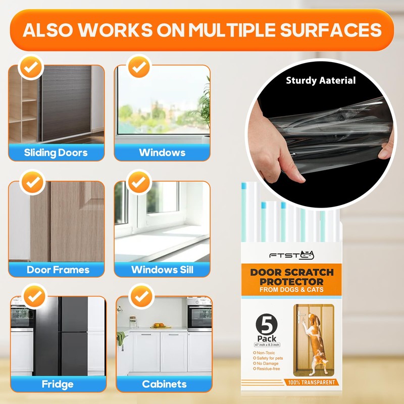 FTSTC 5-Pack Door Guard - 5 x 47'' x 8.3''