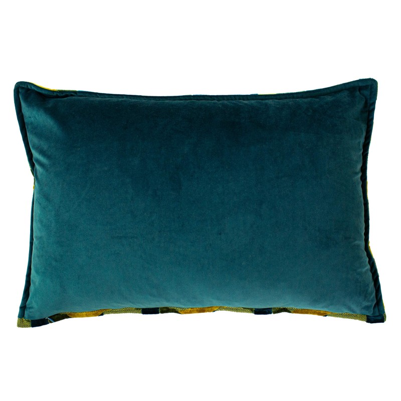 Paoletti Delano Cushion Cover, Teal/Gold, 40 x 60 cm