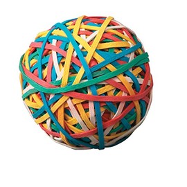 School Smart Rubber Band Ball, Multiple Color
