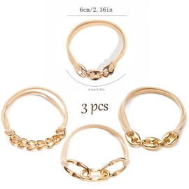 FAMIDIQGO Hair Bobbles for Women and Girls, Metal Chain, Hair Circle, Ponytail Holder for Thick Hair and Curly Hair, Pack of 3