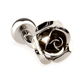 MRCUFF Rose Pair Cufflinks in a Presentation Gift Box & Polishing Cloth, Metal