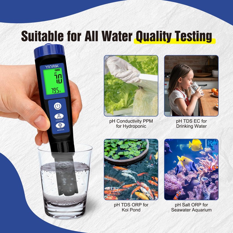 pH Salt Meter Salinity pH Tester for Saltwater Pool 6