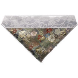 Uchiki Triangular Buddhist Altar Decoration Uchiki Floral Pattern Flower Lattice (Width 13.8 inches (35 cm) (70s), Light Blue