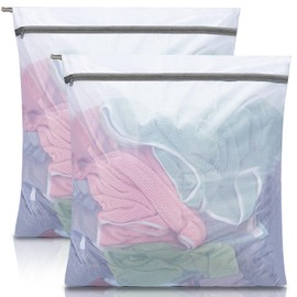 Hoodeet Extra Large Mesh Laundry Bags for Delicates,30"x30" Laundry Bags Mesh Wash Bags for Washing Machine, Delicate Laundry Bag, Travel Clothing Storage Bags for Cruise, Camping, College (2 Pack)
