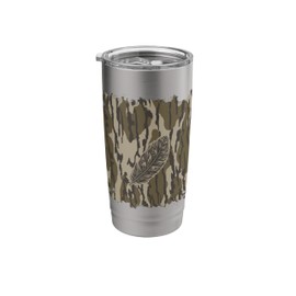 Turkey Feather Forest Camouflage Bottomland Camo Stainless Steel Insulated Tumbler