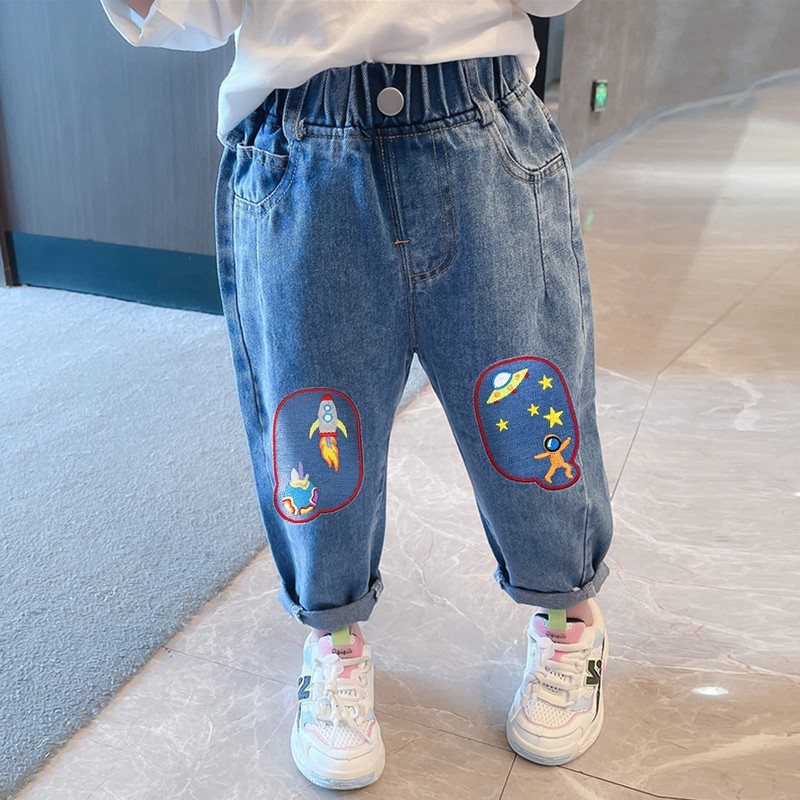 EUSTACE Patches, Space Applique Iron on Star Ball Patch, Denim