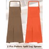 Breathffy 2 Pcs Pottery Aprons Split Leg Adjustable Ceramics Apron