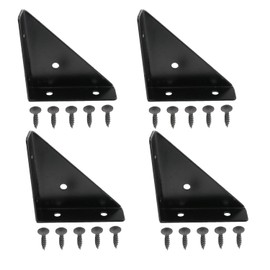 Meuey Lyot Black Angle Corner Bracket Bed Corner Bracket Furniture Corner Bracket Triangle Support Bracket Bed Frame Bracket Angle Bracket Corner Bracket of Bed, Table, Cabinet with Screws 4PCS