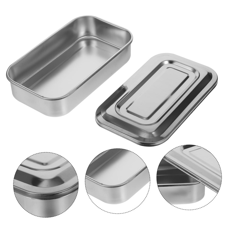 JECOMPRIS Stainless Steel Tray with Lid Medical Instrument Tray