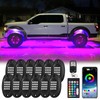 12Pods Segmented RGB LED Rock Lights with APP/RF Remote Control,