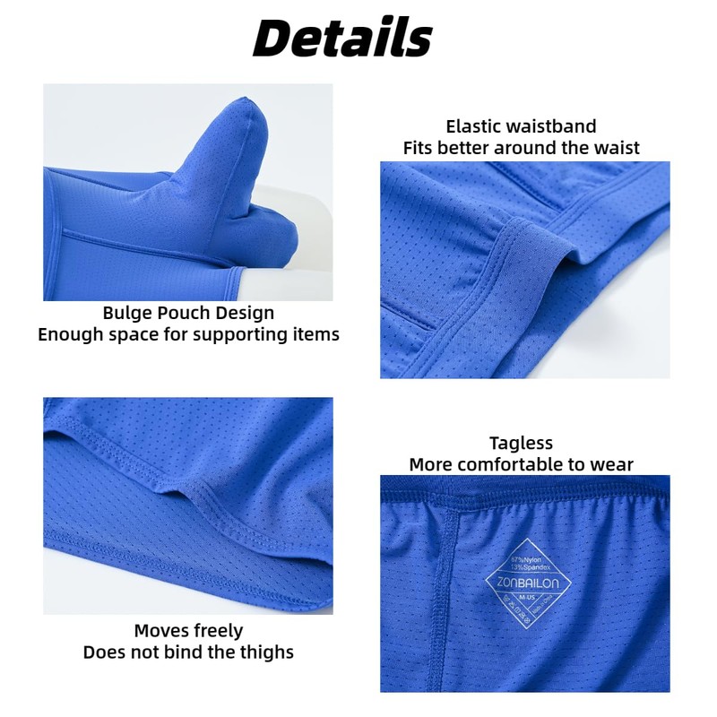 ZAIGGUT - Calzoncillos tipo calzones de malla para hombre, 1*Azul,