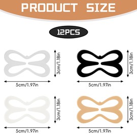 Lotsdonxia 12 Pcs Non-Slip Bra Strap Clips | Racerback Converter Clips for Activewear, Bikinis & Shirts | 4-Colour Cleavage Control & Conceal Straps Set