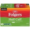 Folgers Half Caff Coffee, Medium Roast, Keurig K-Cup Pods, 10