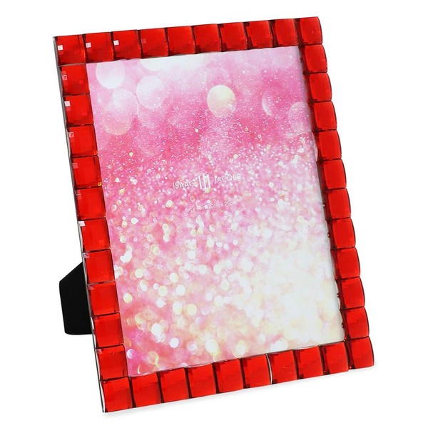 Isaac Jacobs Decorative Sparkling Red Jewel Picture Frame, Photo Display