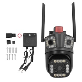 Outdoor 3 Lens Security Camera IP66 Waterproof 2 Way Talk Wifi Home Security Camera with Color Night Vision 110‑240V US Plug