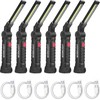 6 Packs LED Work Light Magnetic Base Hanging Hook Rechargeable