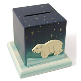Weizenkorn Money Box Cube Polar Bear