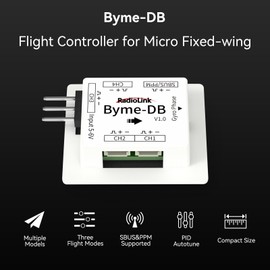 Radiolink - Byme-DB Flight Control Flight Stabilizer with 3D Gyro for Delta Wings, Paper Airplanes, J10, SU27 Traditional, F22 and More - Exceptional Stability and Flight Performance