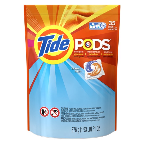 Tide Pods Laundry Detergent, Clean Breeze, 35-Pods Pack, 4 Pack/CT (93126CT)