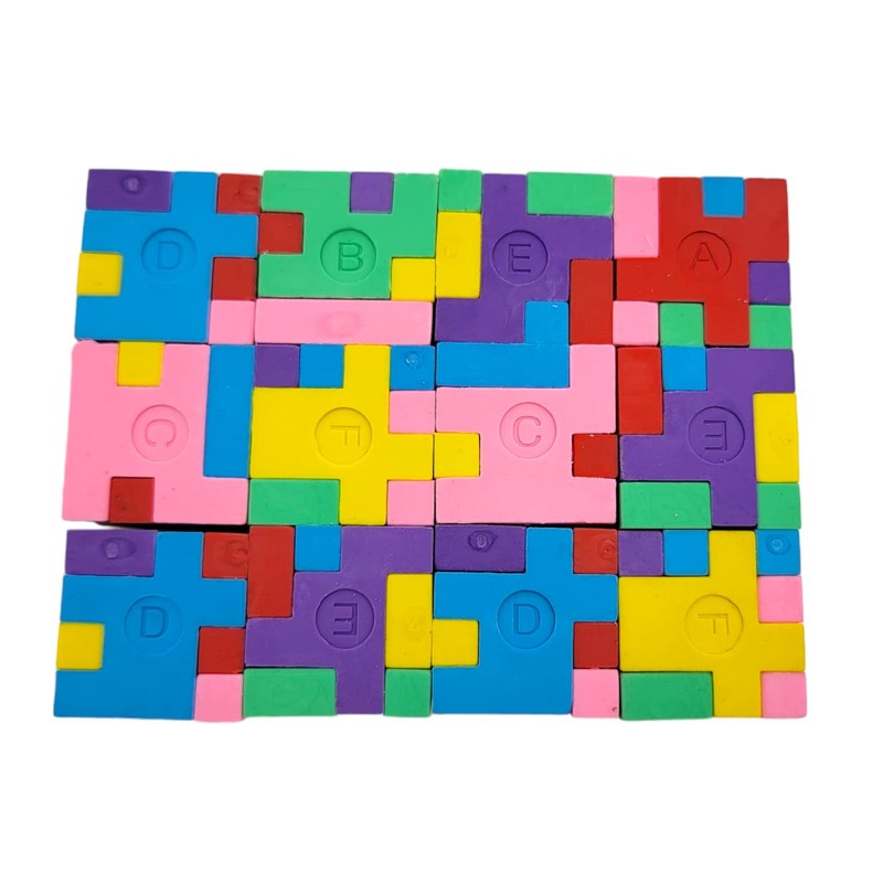Colorful 1.125 Inch Puzzle Cube Erasers (12 Pack) 1.125". Fidget