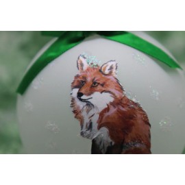 W011 Hand-made Christmas Ornament  - cute sitting red FOX