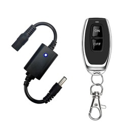 DC Power Supply Remote Switch 5.5.2.1 mm 5V 9V 12V Wireless Remote Control Switch for Display Camera Universal Light Strip Kitchen Desk Table Reading Lamp with Paste Remote Switch (Black-1)