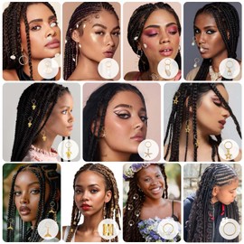 40Pcs Seashell Hairs Clip Gold Hair Cuffs Charms Rings for Braid, Gold Hair Jewelry for Braids, Loc Dreadlock Accessories for Braids Black Women Men Festival Pirate Jewelry Decorations