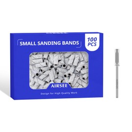 AIRSEE Small Sanding Bands 100Pcs Nail Drill Bits with 3.1mm Mandrel Bit for Electric Nail Drill, 120 Coarse Grit Acrylic File Attachments Mini Professional Sander Beauty Grey