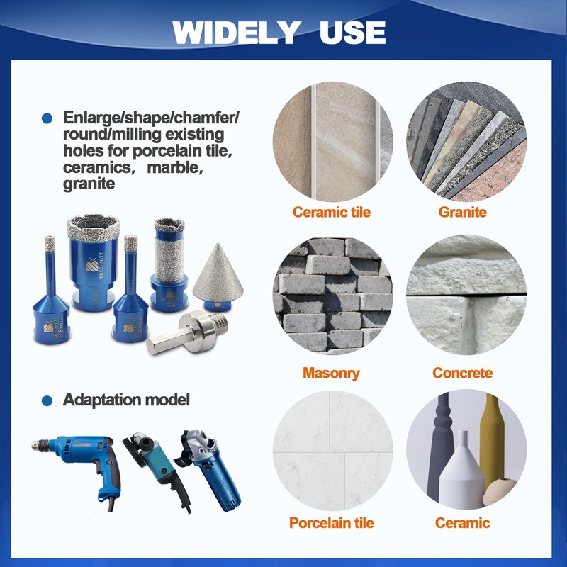 Diamond Tile Drill Bit Set - 6/8/35 mm Diamond Drill