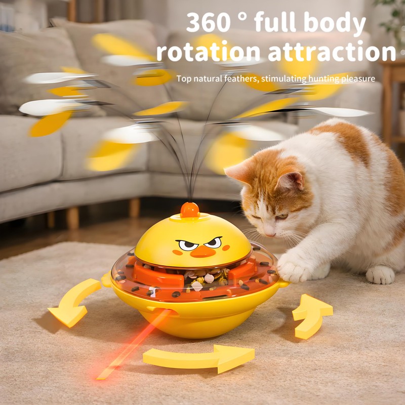 hooroor Cat Toy w/Interactive Laser, Spinning Feather & Butterfly Wand