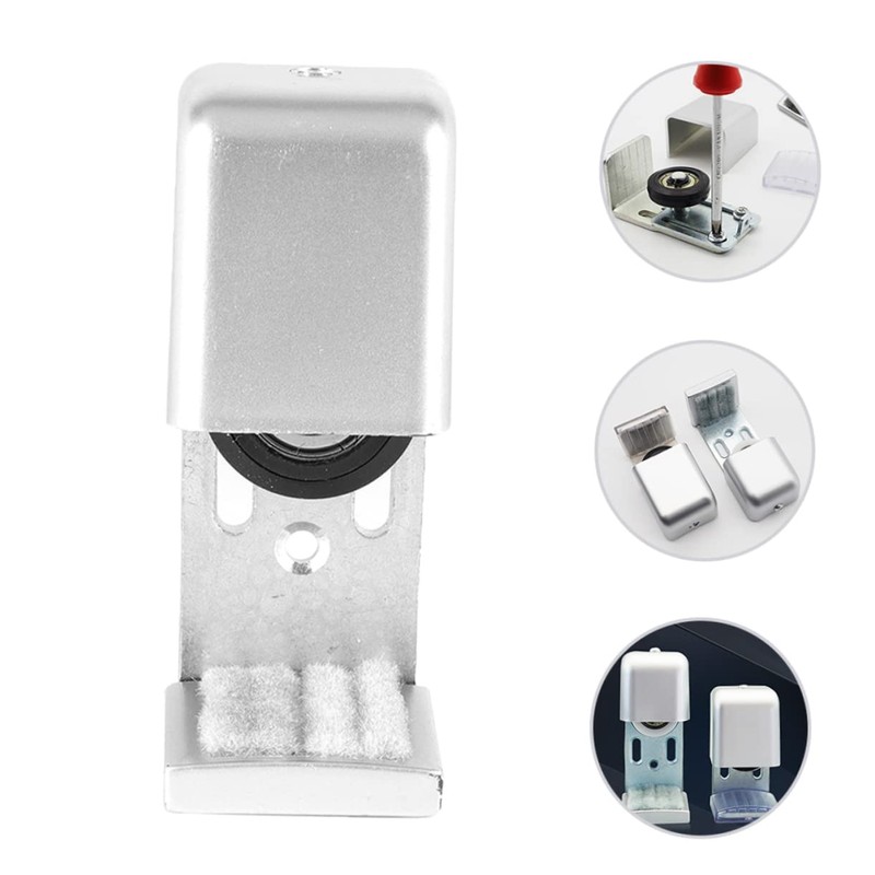 WOONEKY Adjustable Door Floor Guide Easy Install Sliding Door Stopper