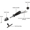 QWORK Portable Hand Drill With 3 Jaw Chuck For Precision