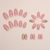 Pink Press on Nails Short Coffin Fake Nails Glitter Glue