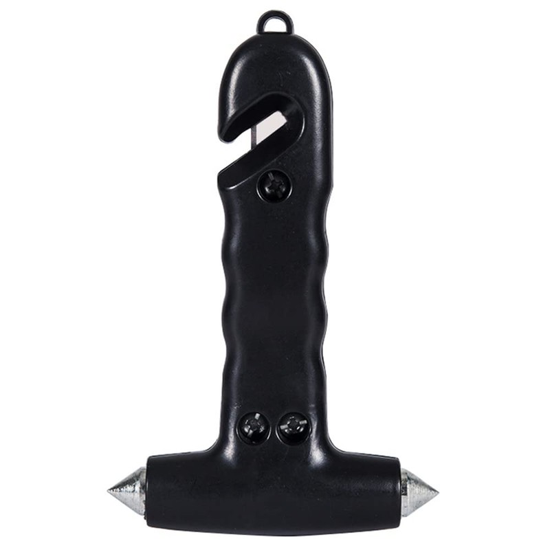 TOTMOX Window Breaker,Double-Sided Window Breaker w/Carbonized Hammer Tips,Black Safety Hammer