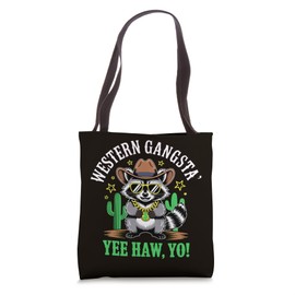 Raccoon Funny Graphic Design Western Tote Bag