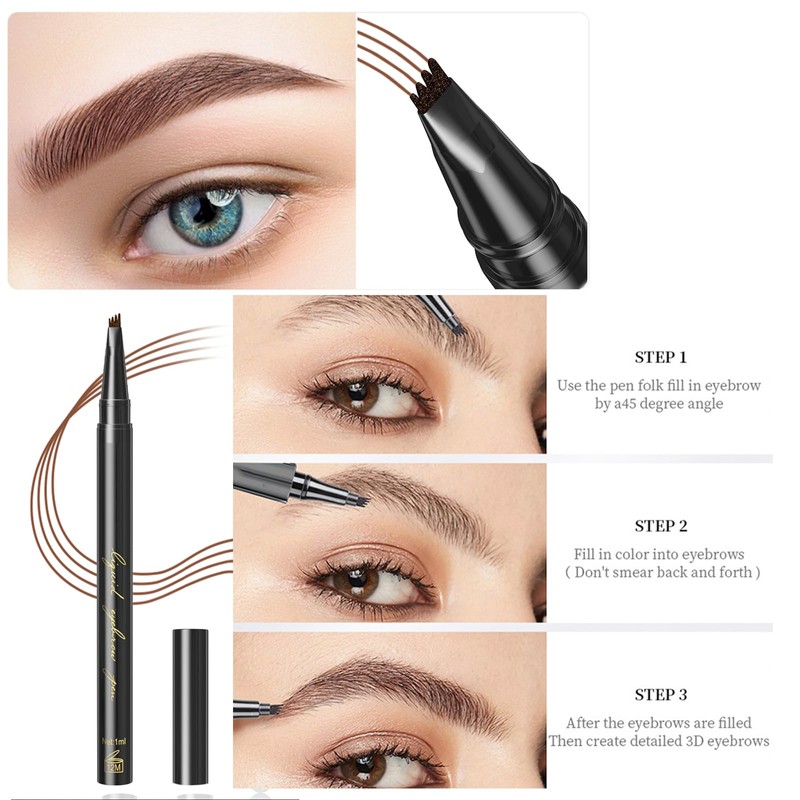 Eyebrow Pencil, Light Brown Waterproof Eye Brow Pen Microblading Smudge-Proof