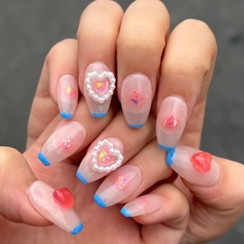 Cheek Cheek Homemade Nail Tips - Almond Egg / 치크치크 수제네일팁 - 아몬드에그