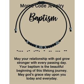 KUIYAI Baptism Gift First Confirmation Gift Sacrament Gift Bible Verse Gift Baptized In Christ Gift God Morse Code Gift Religious Gift (BaptismBrCMorse)
