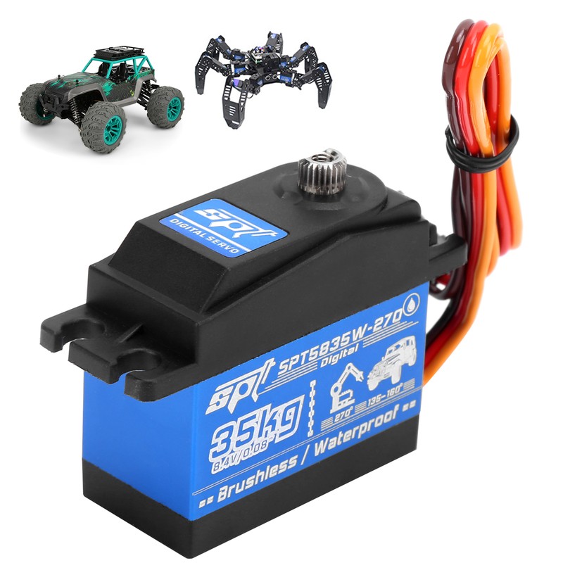 35KG RC Waterproof Brushless Motor Gear Servo Replacement for 1/8