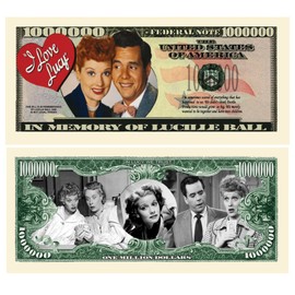 American Art Classics I Love Lucy Lucille Ball Million Dollar Bill (Pack of 25 Bills) - Best Gift Or Keepsake for Lucille Ball Lovers - Full Color Front and Back Printing with Great Detail