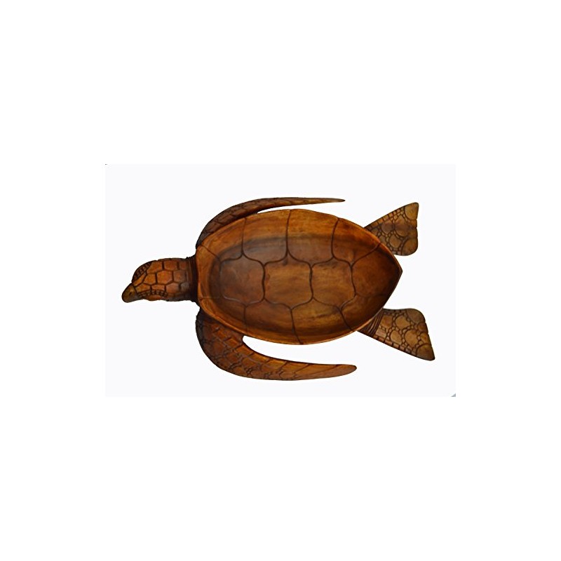 Large Size Hand Carved Mahogany Wood Nautical Turtle Bowl