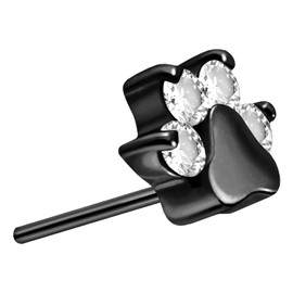 PIERCINGLINE Titanium Attachment with Push Pin Crystal Paw without Labret Stud Piercing Ear Helix Tragus Conch Choice of Colours, Titanium