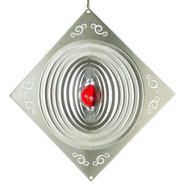 CIM Stainless Steel Decorative Wind Chime Q-Target 160 Dimensions 23 x 23 cm Includes Hanging Bracket and Glass Ball