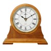 MPM Quality Retro Wood Table Clock, Brown, Traditional and Elegant